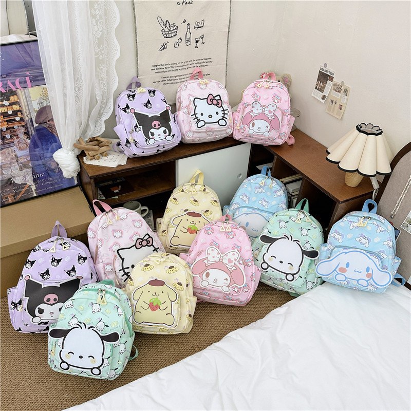 Tas Ransel Sekolah Anak Cewek/Perempuan  TK SD Style Sanrio School Bahan Premium Impor