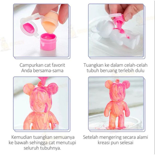 Gantungan Kunci dan Mainan Edukatif Tas Anak Motif Bear Bahan Premium Impor