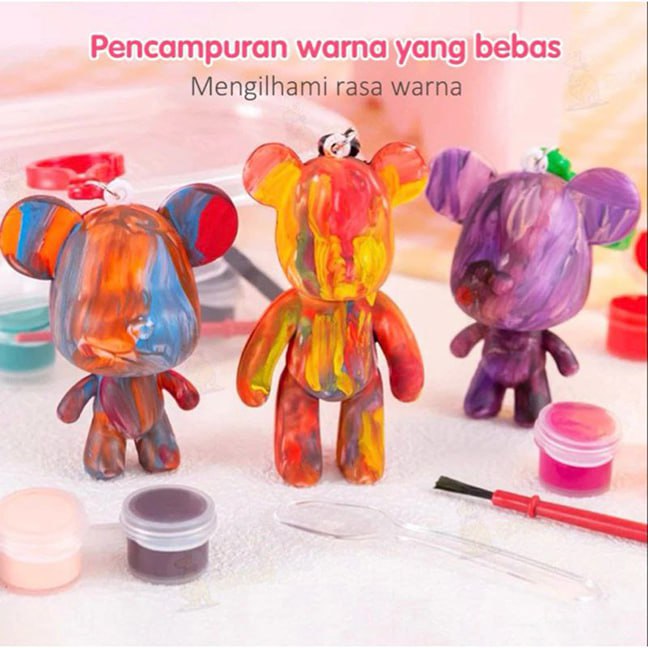 Gantungan Kunci dan Mainan Edukatif Tas Anak Motif Bear Bahan Premium Impor