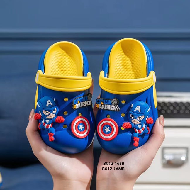 Sandal Crocs Anak Cowok/Laki laki Usia 1-5 Tahun style  Captain America Bahan Premium Impor