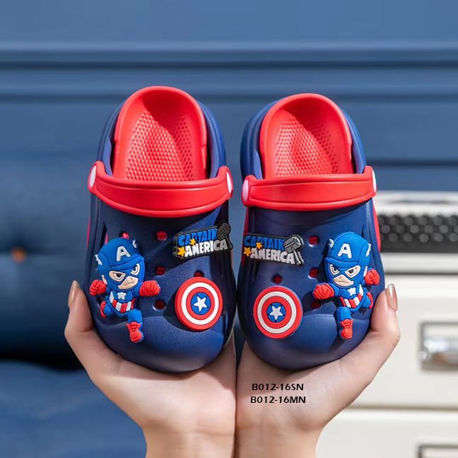 Sandal Crocs Anak Cowok/Laki laki Usia 1-5 Tahun style  Captain America Bahan Premium Impor