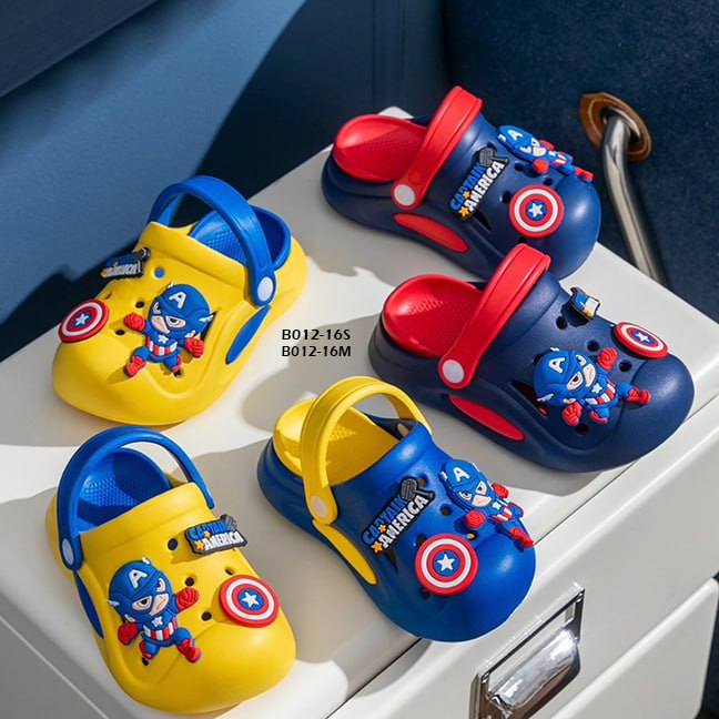 Sandal Crocs Anak Cowok/Laki laki Usia 1-5 Tahun style  Captain America Bahan Premium Impor