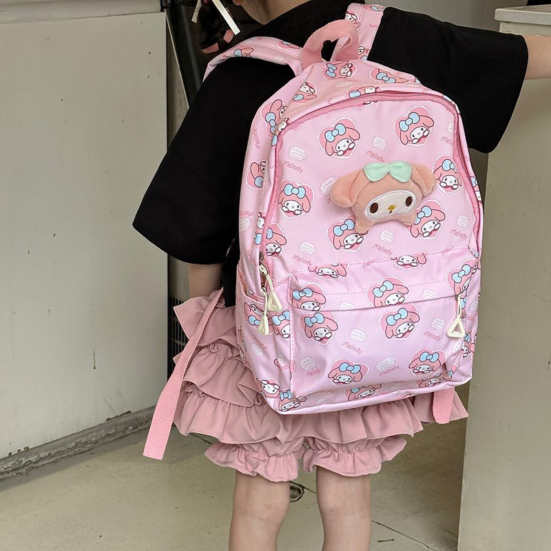 Tas Ransel Sekolah Anak Cewek/Perempuan  TK SD  Style Sanrio / Cinnamoroll School Series Bahan Premium Impor