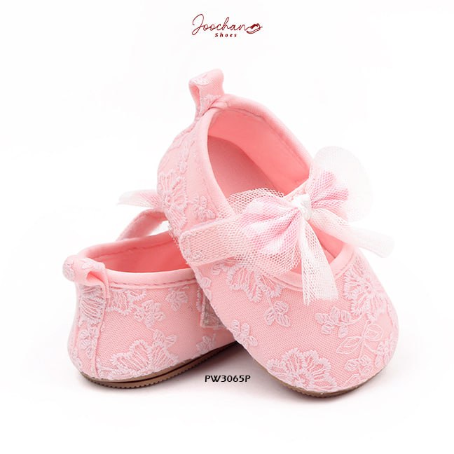 Prewalker Bordir Ribbon Lace Pink & White