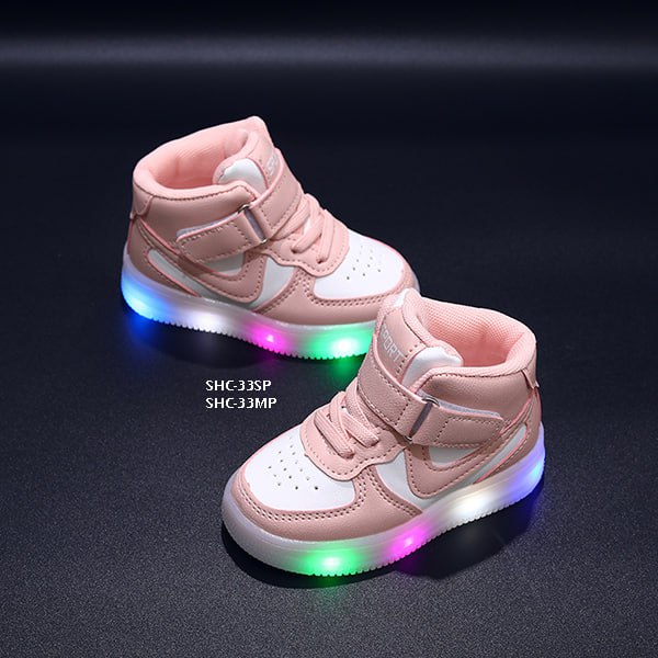 Sepatu Olahraga Anak Cewek/Cowok Usia 1-5 Tahun Shoes Sporty Boots LED Bahan Premium Impor