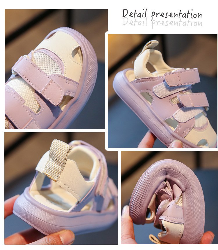 Sepatu Sandal Anak Perempuan/Cewek Usia 1-6 Tahun Warna Polos Velcro  Bahan Premium Impor