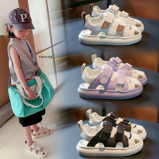 Sepatu Sandal Anak Perempuan/Cewek Usia 1-6 Tahun Warna Polos Velcro  Bahan Premium Impor