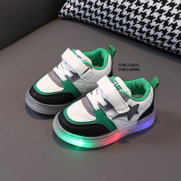 Sepatu Sneakers Anak Cewek/Cowok Usia 1-5 Tahun LED Star Bahan Premium Impor