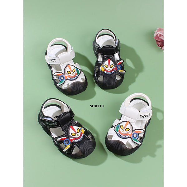 Sepatu Sandal Anak Laki/Cowok Usia 0-12 Bulan LED Ultraman Style Bahan Premium Impor