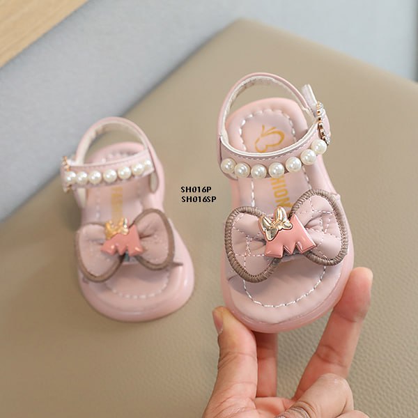 Sepatu Pesta Anak Cewek Usia 1-4 Tahun Flat Shoes Pita Tali Mutiara Bahan Premium Impor