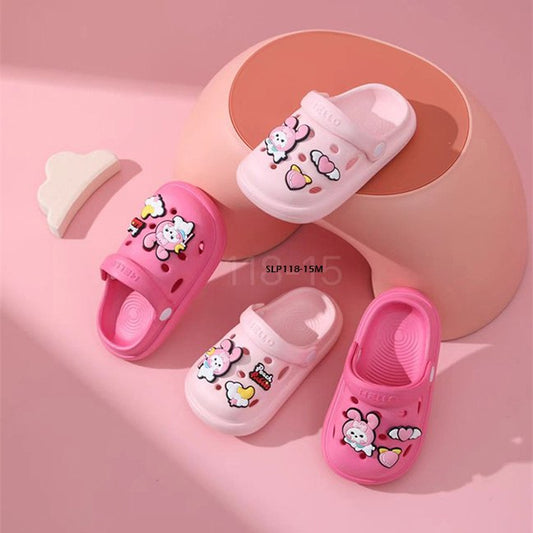 Sandal Crocs Anak Cewek/Perempuan Usia 1-5 Tahun  Peach Rabbit Bahan Premium Impor