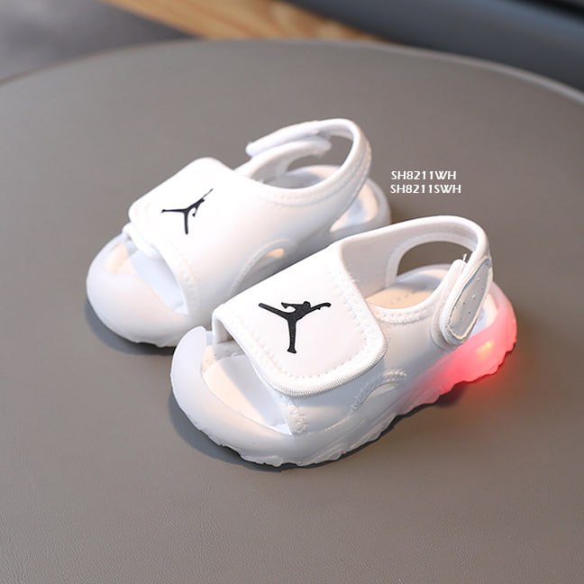 Sepatu Sandal Anak LED Jordan  Cowok/Cewek usia 1-5 Tahun Bahan Premium Impor