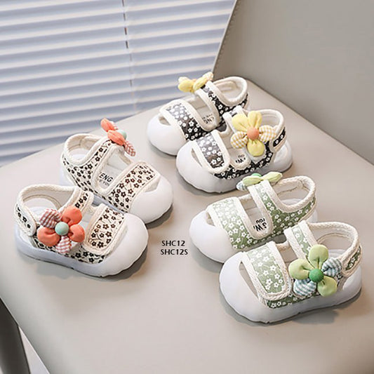 Sepatu Sandal Anak Motif Bunga Cewek usia 6-10 Tahun Bahan Premium Impor