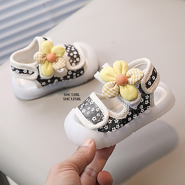 Sepatu Sandal Anak Motif Bunga Cewek usia 6-10 Tahun Bahan Premium Impor