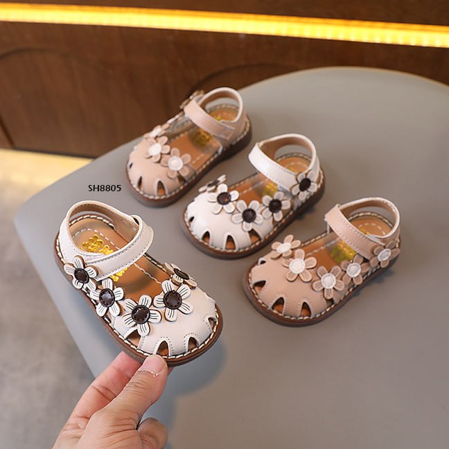 Sepatu Anak Flat Shoes Sun Flower Perempuan/Cewek usia 0-12 Bulan Bahan Premium Impor