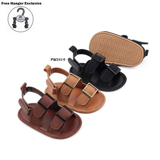 Sepatu Bayi Prewalker Gesper cowok/laki usia 1-8 Bulan Bahan Premium Impor