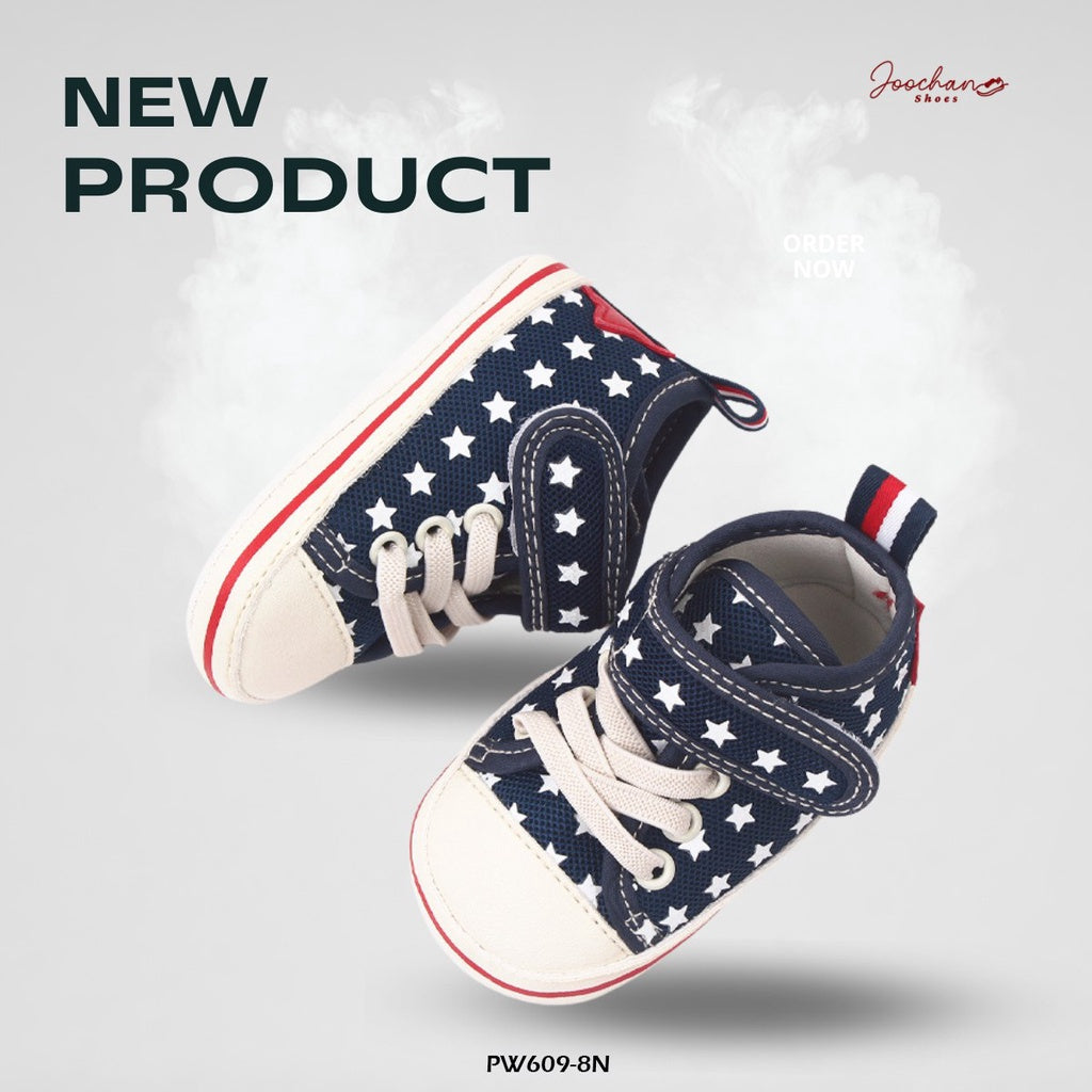 Sepatu Joochan Prewalker Bayi Sneakers Canvas Motif Bintang