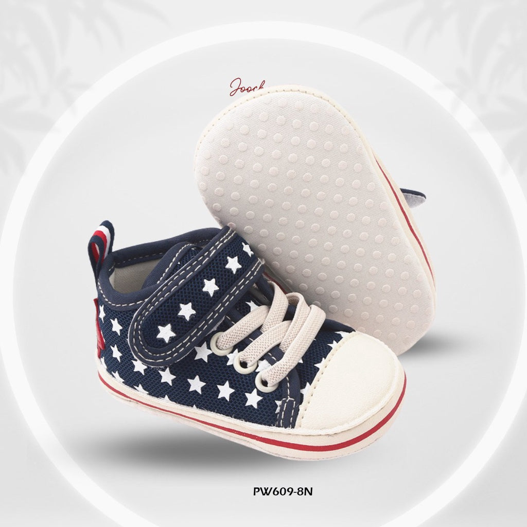 Sepatu Joochan Prewalker Bayi Sneakers Canvas Motif Bintang