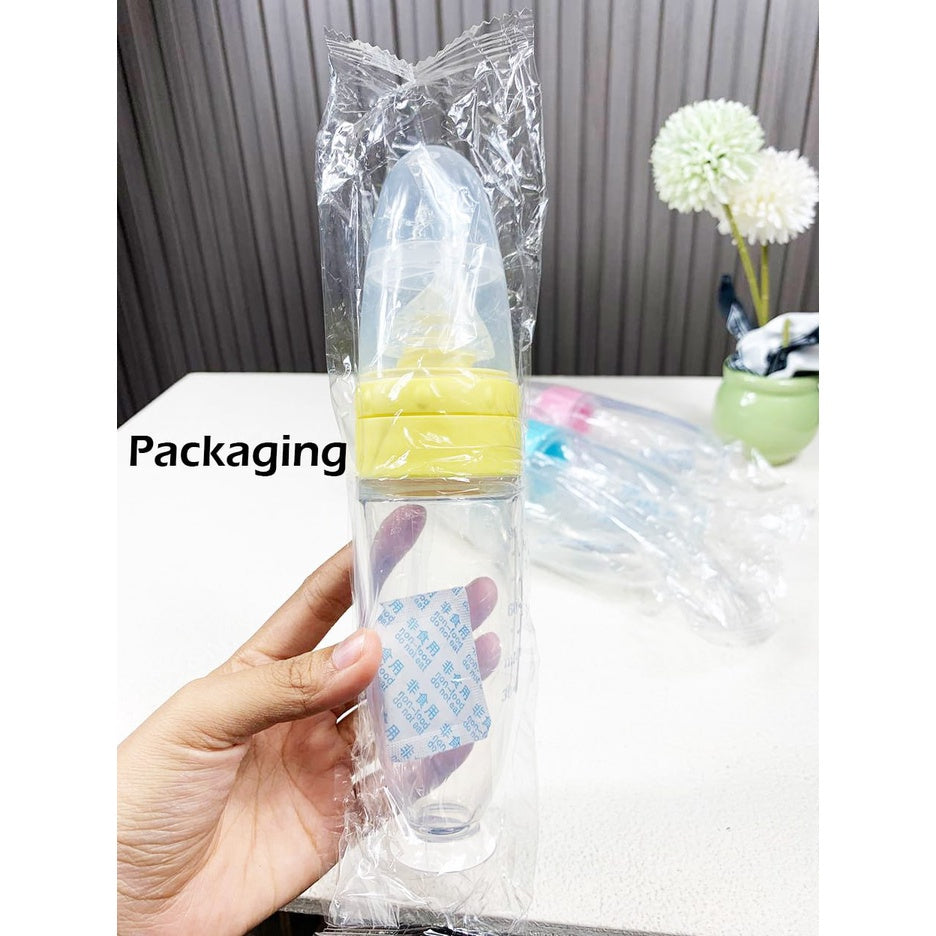 Botol Sendok Makan Bayi MPASI Silikon Premium Food Grade Baby Feeder BPA Free Praktis Anti Tumpah Termurah Terlaris/ Baby Feeding Bottle Spoon