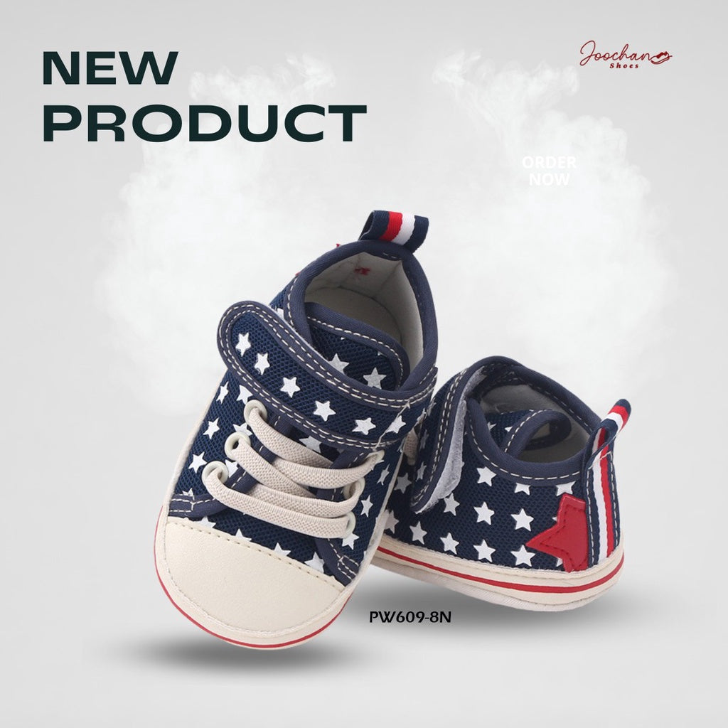 Sepatu Joochan Prewalker Bayi Sneakers Canvas Motif Bintang