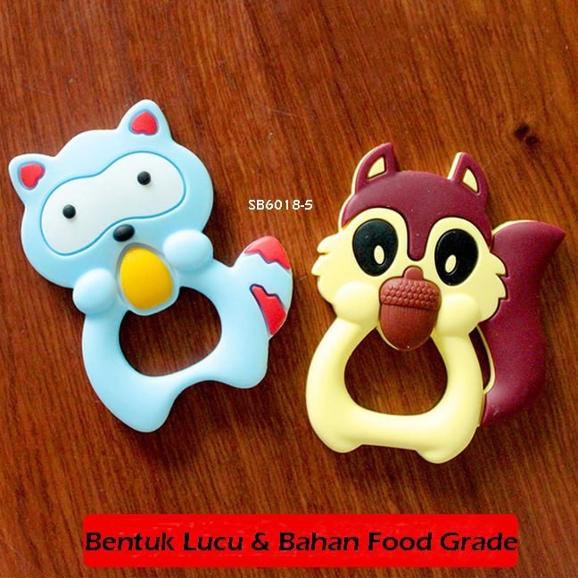 Premium Silicone Teether Animal Motif | Mainan Gigitan Bayi|Teether Baby Free Case|Gelang Bayi BPA BPS FREE SB6018-5