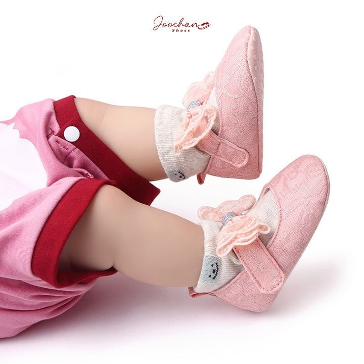 Sepatu Prewalker Bayi Perempuan Cewek Brokat Bunga Pita Bahan Kualitas Impor usia 0-1 Tahun