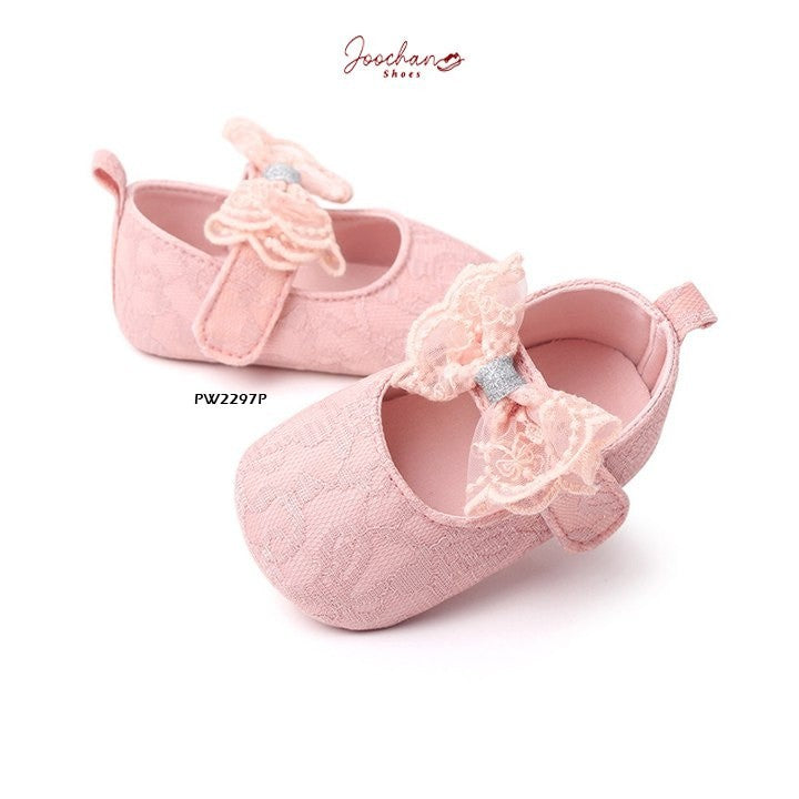 Sepatu Prewalker Bayi Perempuan Cewek Brokat Bunga Pita Bahan Kualitas Impor usia 0-1 Tahun