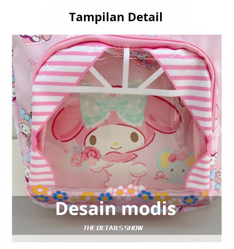 Tas Sekolah Ransel Anak Cewek/Perempuan TK SD Style Sanrio / Cinnamoroll Clear Bahan Premium Impor