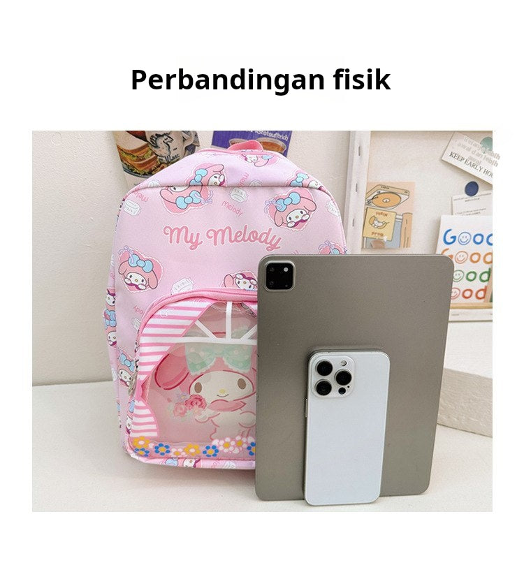 Tas Sekolah Ransel Anak Cewek/Perempuan TK SD Style Sanrio / Cinnamoroll Clear Bahan Premium Impor