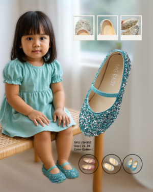 11 Sepatu Anak Flat Shoes Sequin Chrystal