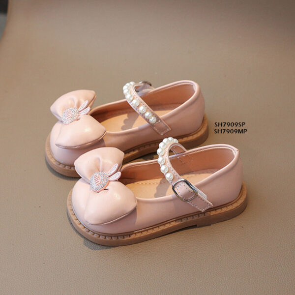 Flat Shoes Ribbon Rabbit Miu Pink. SH7909SP Size 21-25 Moq5 Harga Cash 87.000 per psg, SH7909MP Size 26-30 Moq5 Harga Cash 94.000 per psg,, Sepatu Anak Flat Shoes Ribbon Rabbit