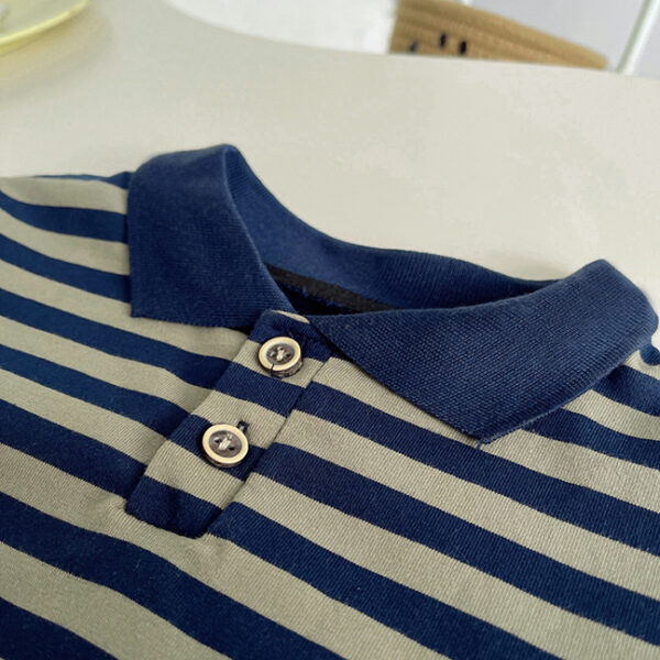 Setelan Kaos Polo Celana Anak Kerah Biru