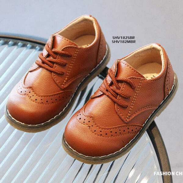 Shoes Retro Casual Brown. SHV182SBR Size 21-25 Moq5 Harga Cash 95.500 per psg, SHV182MBR Size 26-30 Moq5 Harga Cash 102.500 per psg,,, Sepatu Anak Retro Casual