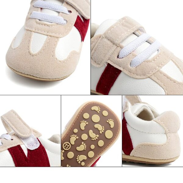 Sepatu Prewalker Bayi Merah Putih Motif N