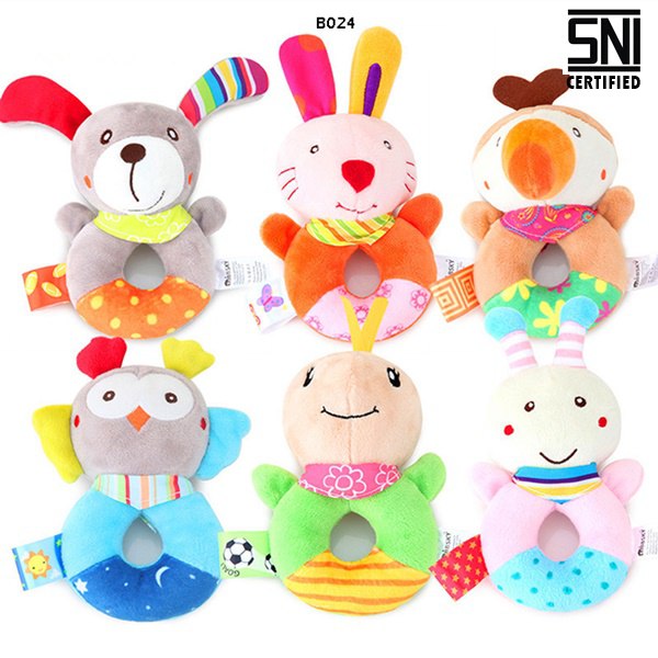B024 Boneka Rattle Donut 6 Motif – Cantik & Nyaman Dipakai