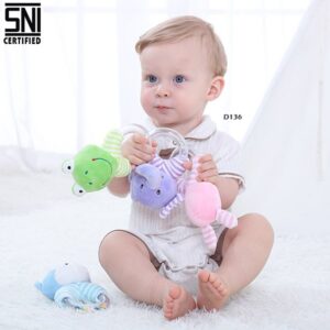 D136(1) Mainan Rattle Donut 5 Motif – Standar SNI & Aman untuk Bayi
