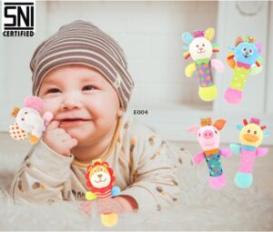 E004(1) Rattle Stick Motif Animal 6 Motif – Standar SNI & Aman untuk Bayi