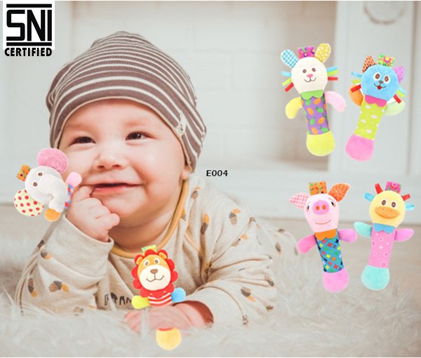 Rattle Stick Motif Animal 6 Motif – Standar SNI & Aman untuk Bayi