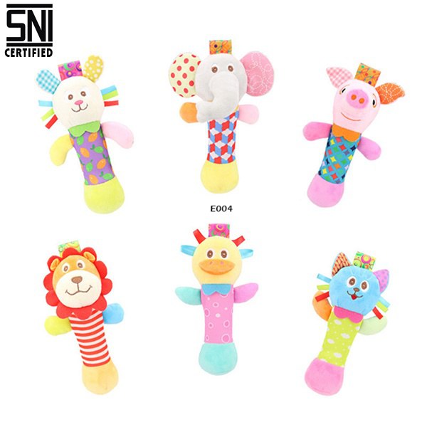 Rattle Stick Motif Animal 6 Motif – Standar SNI & Aman untuk Bayi